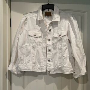 American Eagle Outfitters White Denim Jacket